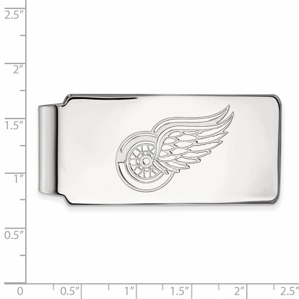 Alternate view of the 10k White Gold NHL Detroit Red Wings Money Clip by The Black Bow Jewelry Co.