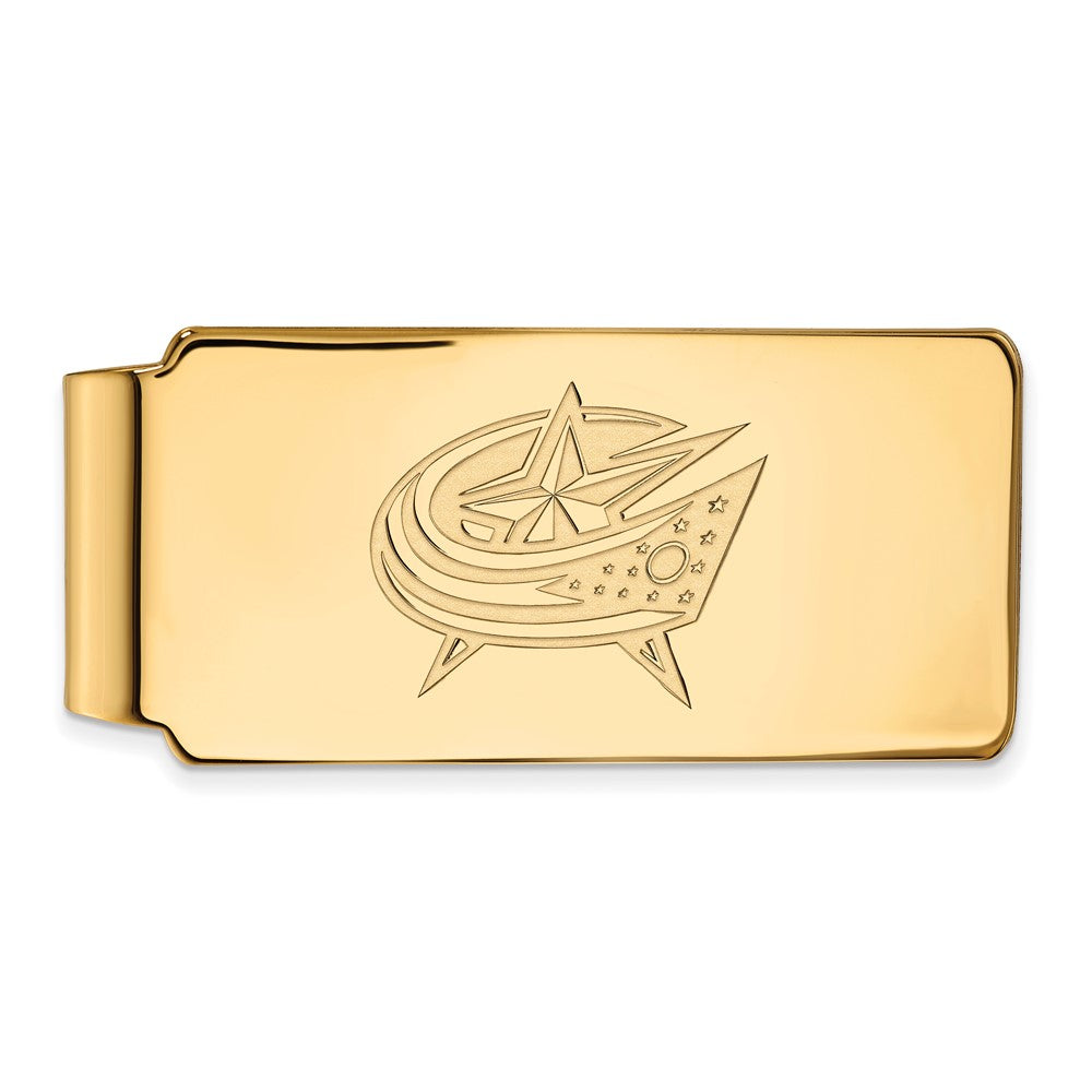 10k Yellow Gold NHL Columbus Blue Jackets Money Clip, Item M10425 by The Black Bow Jewelry Co.