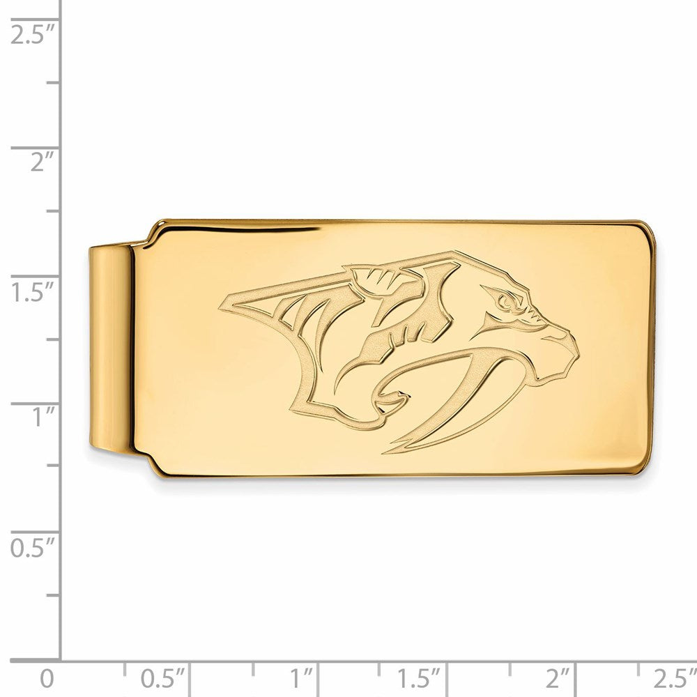 Alternate view of the 10k Yellow Gold NHL Nashville Predators Money Clip by The Black Bow Jewelry Co.