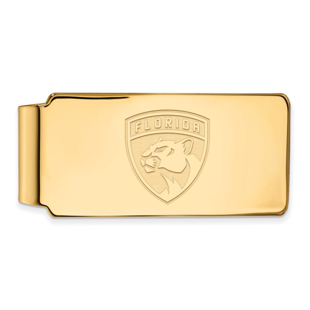 10k Yellow Gold NHL Florida Panthers Money Clip, Item M10431 by The Black Bow Jewelry Co.