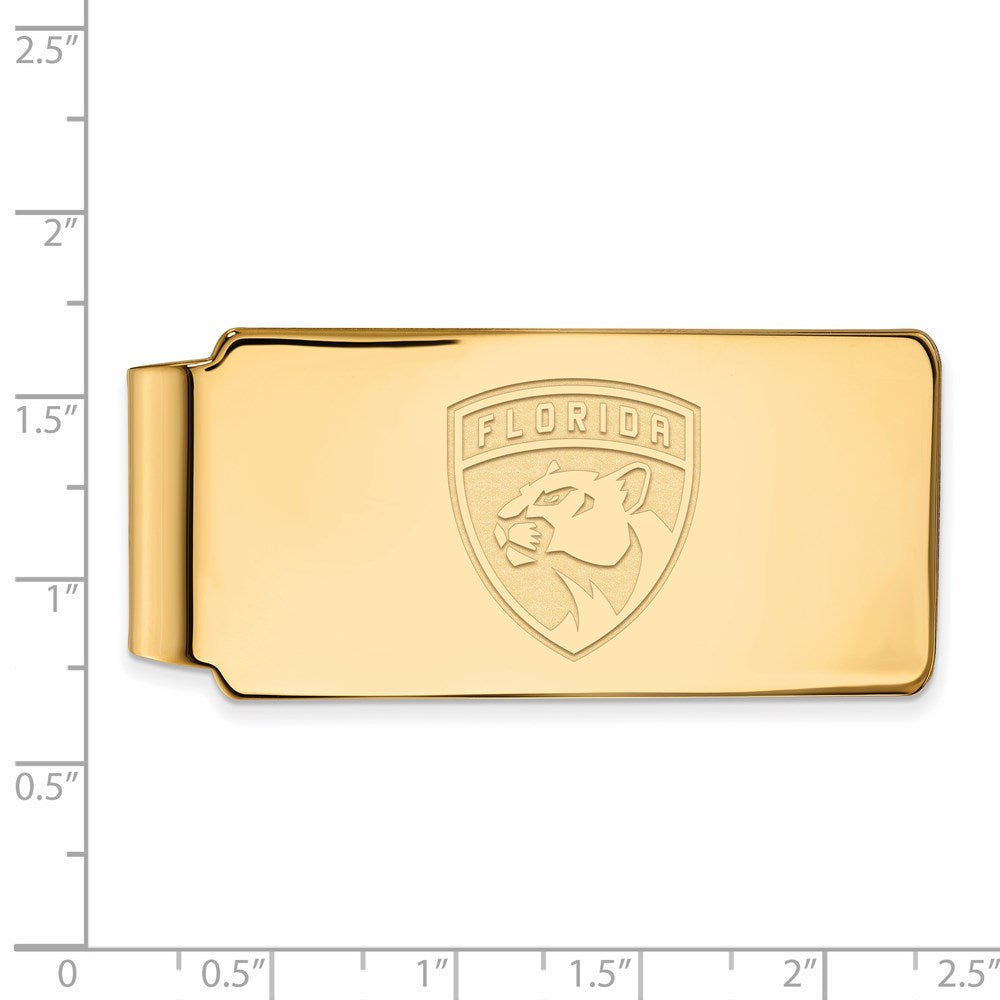 Alternate view of the 10k Yellow Gold NHL Florida Panthers Money Clip by The Black Bow Jewelry Co.
