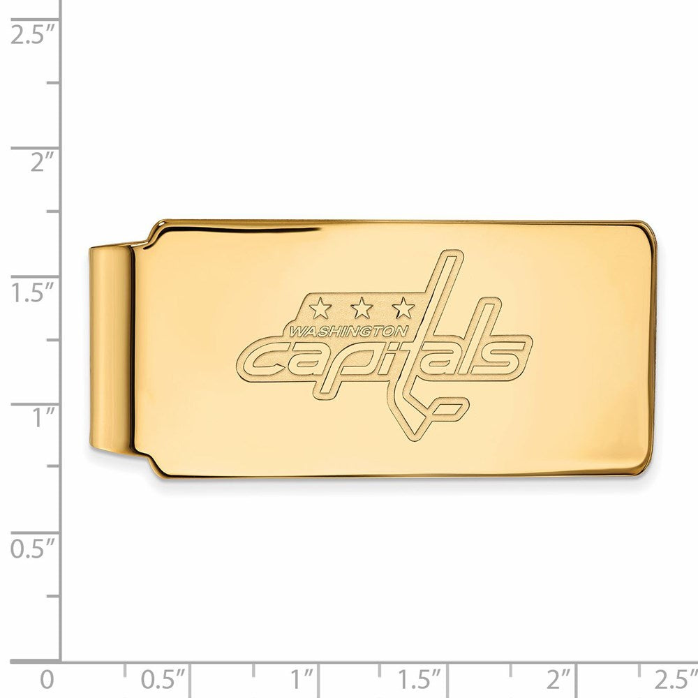 Alternate view of the 10k Yellow Gold NHL Washington Capitals Money Clip by The Black Bow Jewelry Co.