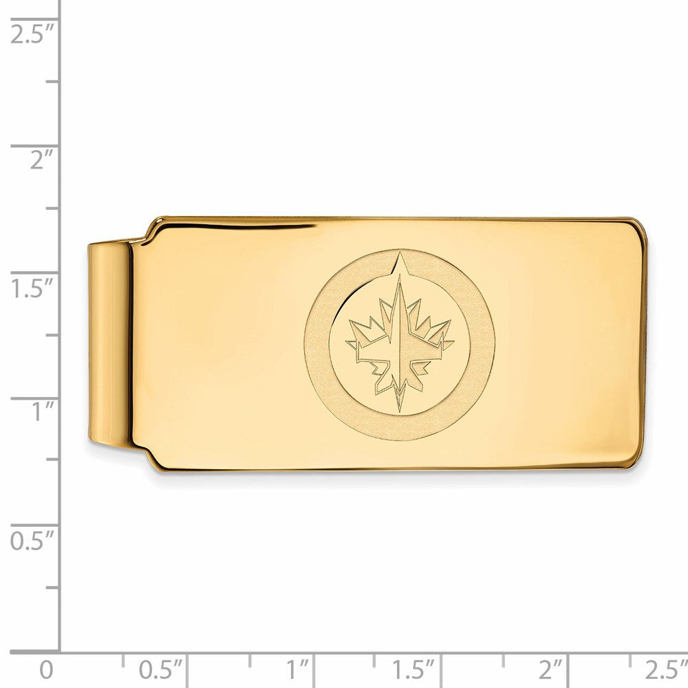 Alternate view of the 10k Yellow Gold NHL Winnipeg Jets Money Clip by The Black Bow Jewelry Co.
