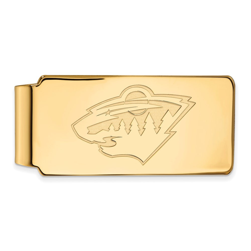 10k Yellow Gold NHL Minnesota Wild Money Clip, Item M10445 by The Black Bow Jewelry Co.