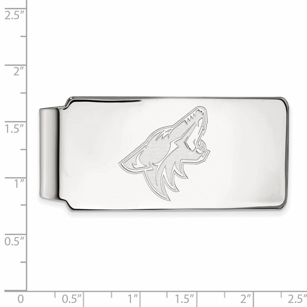Alternate view of the 14k White Gold NHL Arizona Coyotes Money Clip by The Black Bow Jewelry Co.