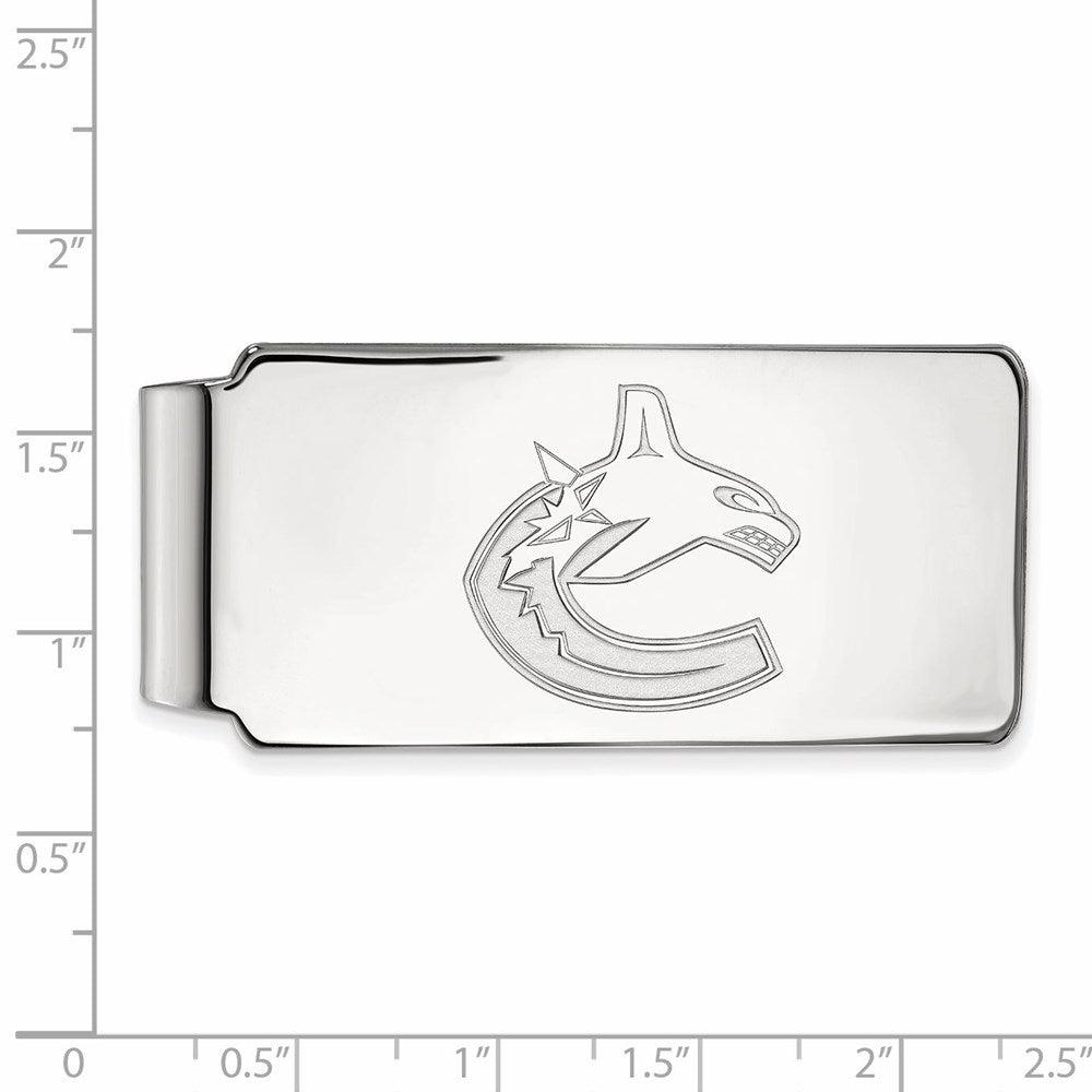 Alternate view of the 14k White Gold NHL Vancouver Canucks Money Clip by The Black Bow Jewelry Co.