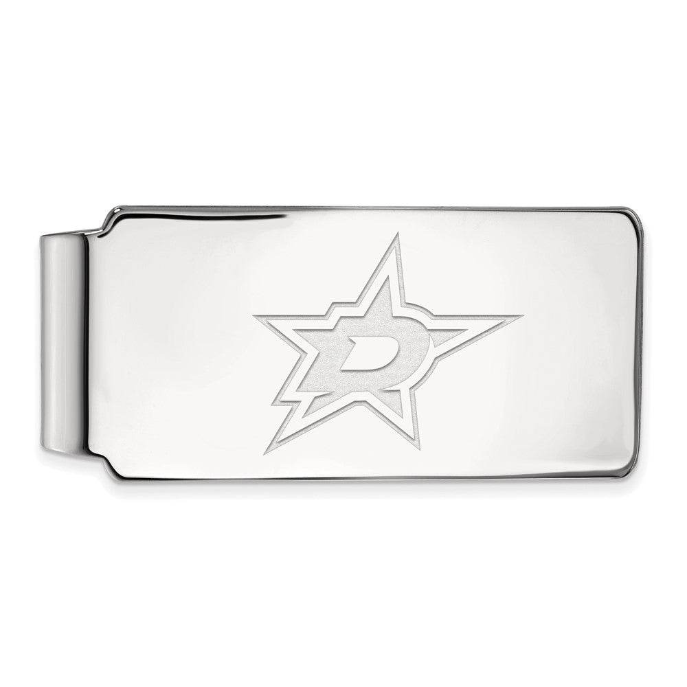 14k White Gold NHL Dallas Stars Money Clip, Item M10458 by The Black Bow Jewelry Co.