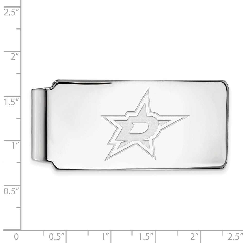 Alternate view of the 14k White Gold NHL Dallas Stars Money Clip by The Black Bow Jewelry Co.