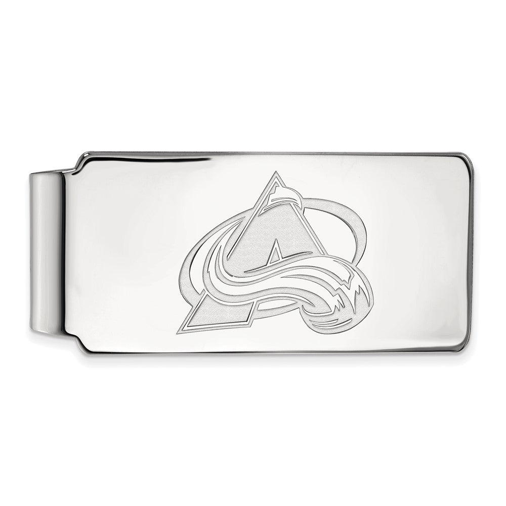 14k White Gold NHL Colorado Avalanche Money Clip, Item M10460 by The Black Bow Jewelry Co.