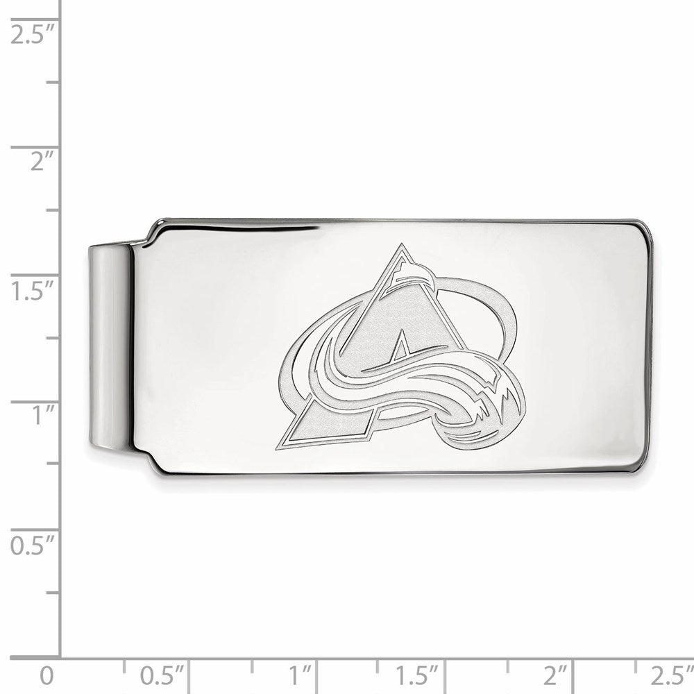 Alternate view of the 14k White Gold NHL Colorado Avalanche Money Clip by The Black Bow Jewelry Co.
