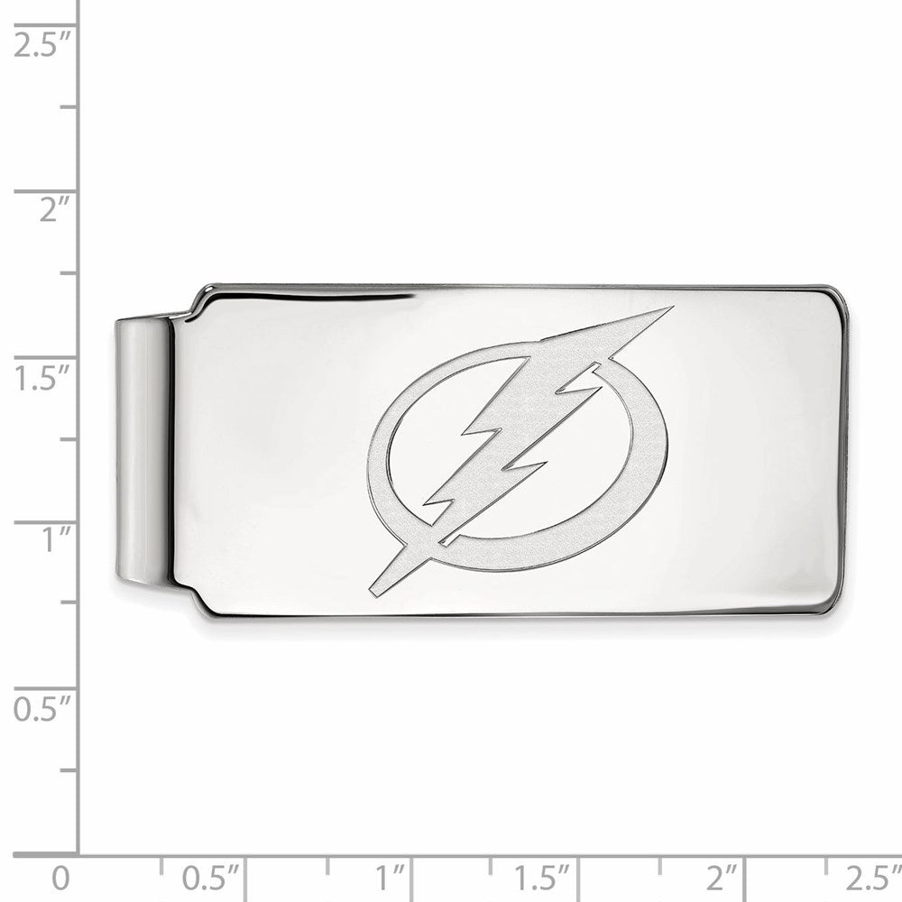 Alternate view of the 14k White Gold NHL Tampa Bay Lightning Money Clip by The Black Bow Jewelry Co.