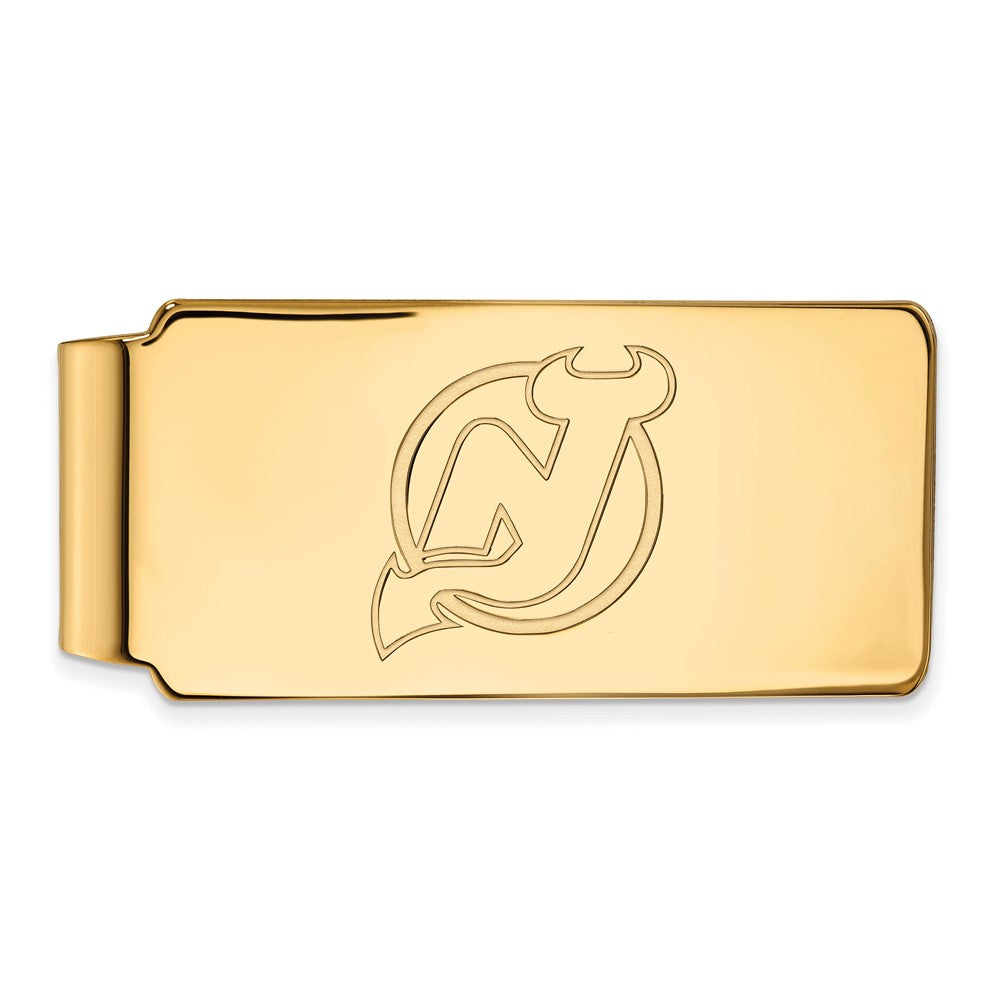 14k Yellow Gold NHL New Jersey Devils Money Clip, Item M10492 by The Black Bow Jewelry Co.