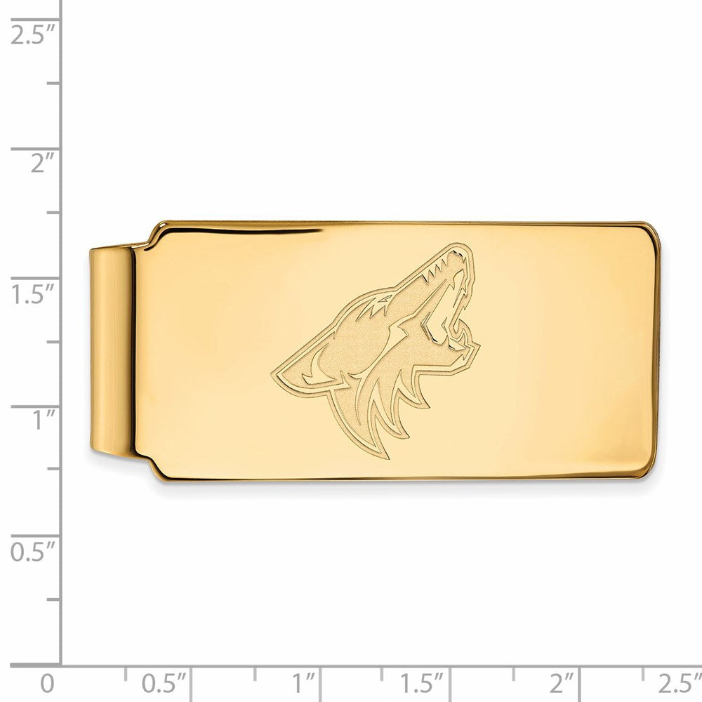 Alternate view of the Sterling Silver 14k Yellow Gold Plated NHL Arizona Coyotes Money Clip by The Black Bow Jewelry Co.