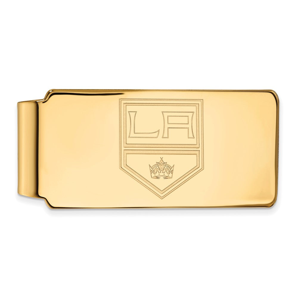 SS 14k Yellow Gold Plated NHL Los Angeles Kings Money Clip, Item M10519 by The Black Bow Jewelry Co.