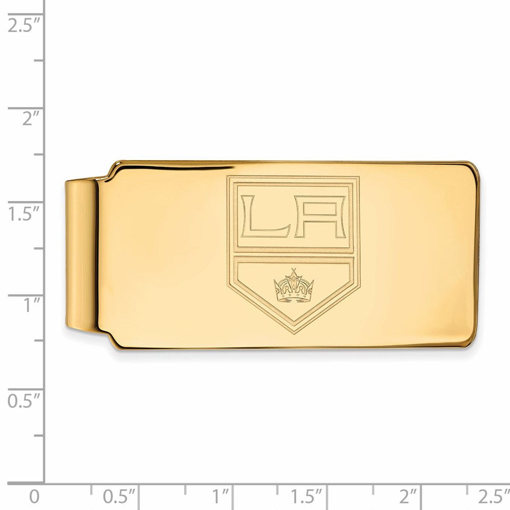 Alternate view of the SS 14k Yellow Gold Plated NHL Los Angeles Kings Money Clip by The Black Bow Jewelry Co.