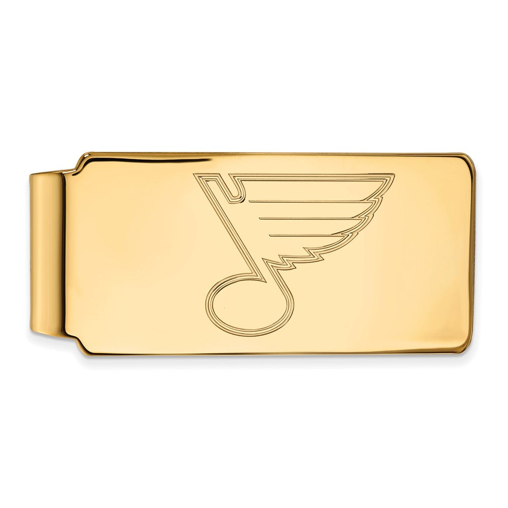 Sterling Silver 14k Yellow Gold Plated NHL St. Louis Blues Money Clip, Item M10521 by The Black Bow Jewelry Co.