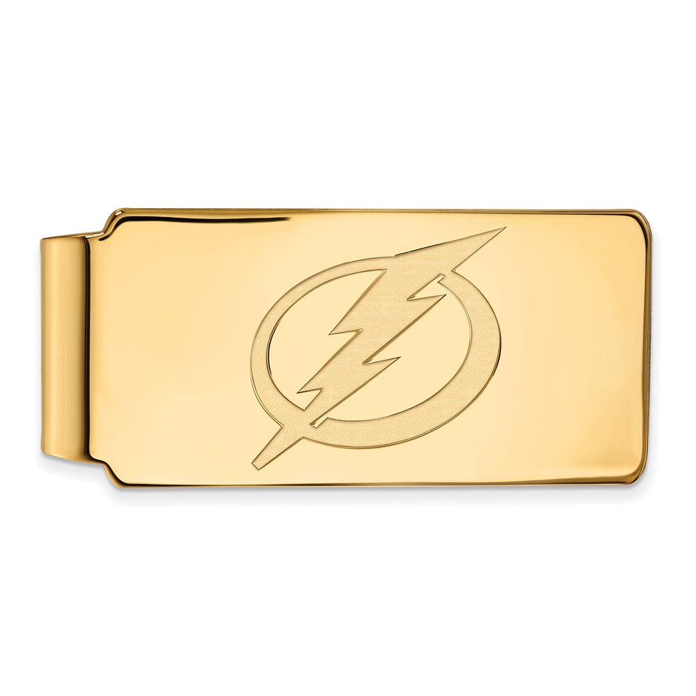 SS 14k Yellow Gold Plated NHL Tampa Bay Lightning Money Clip, Item M10530 by The Black Bow Jewelry Co.