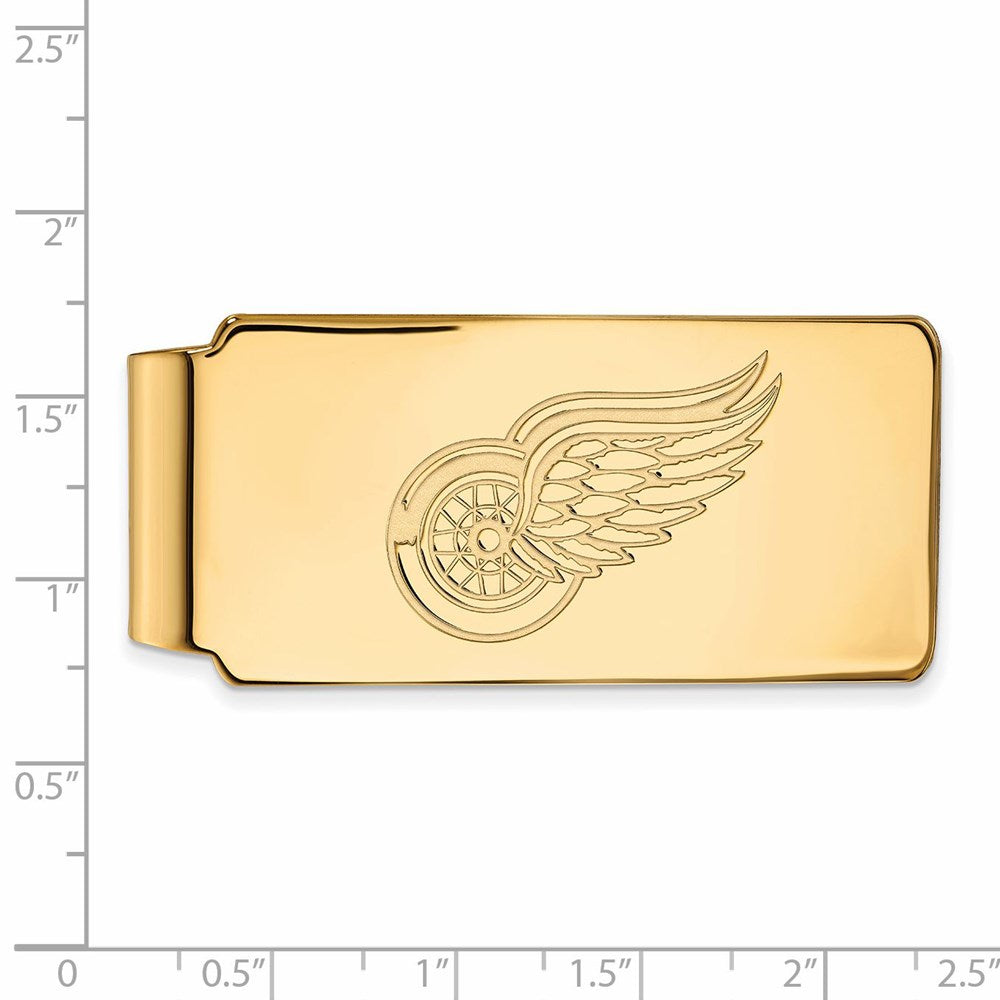 Alternate view of the SS 14k Yellow Gold Plated NHL Detroit Red Wings Money Clip by The Black Bow Jewelry Co.