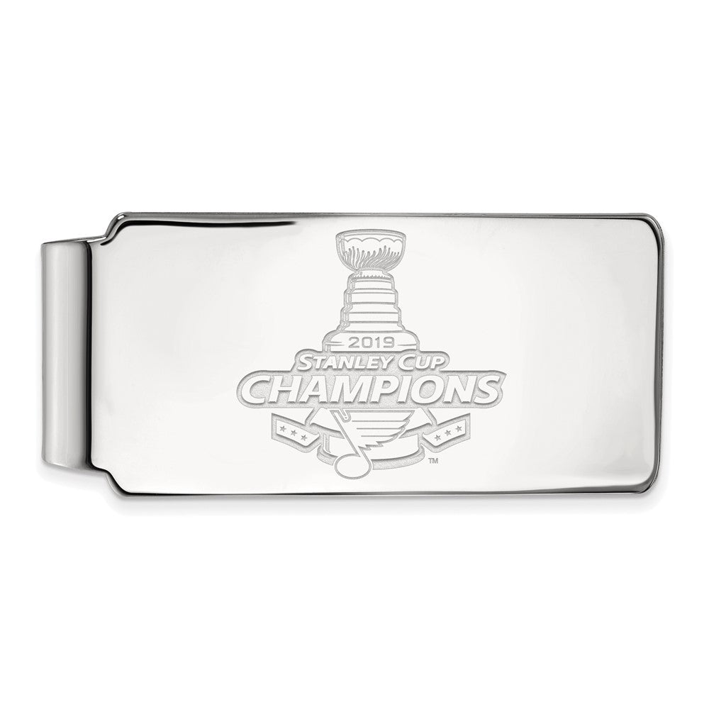 Sterling Silver NHL 2019 Stanley Cup St. Louis Blues Money Clip, Item M10536 by The Black Bow Jewelry Co.