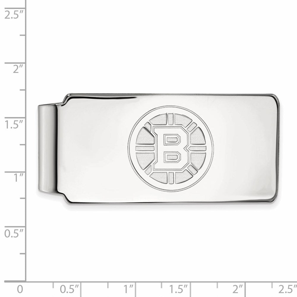 Alternate view of the Sterling Silver NHL Boston Bruins Money Clip by The Black Bow Jewelry Co.