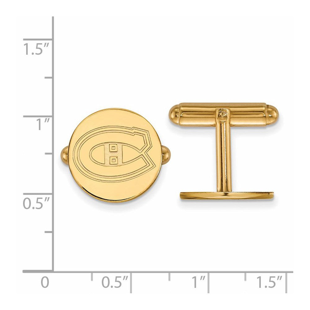 Alternate view of the 14k Yellow Gold NHL Montreal Canadiens Cuff Links by The Black Bow Jewelry Co.