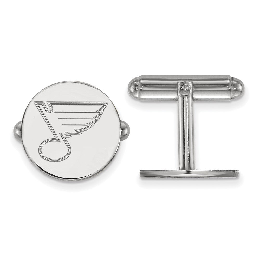Sterling Silver NHL St. Louis Blues Cuff Links, Item M10675 by The Black Bow Jewelry Co.
