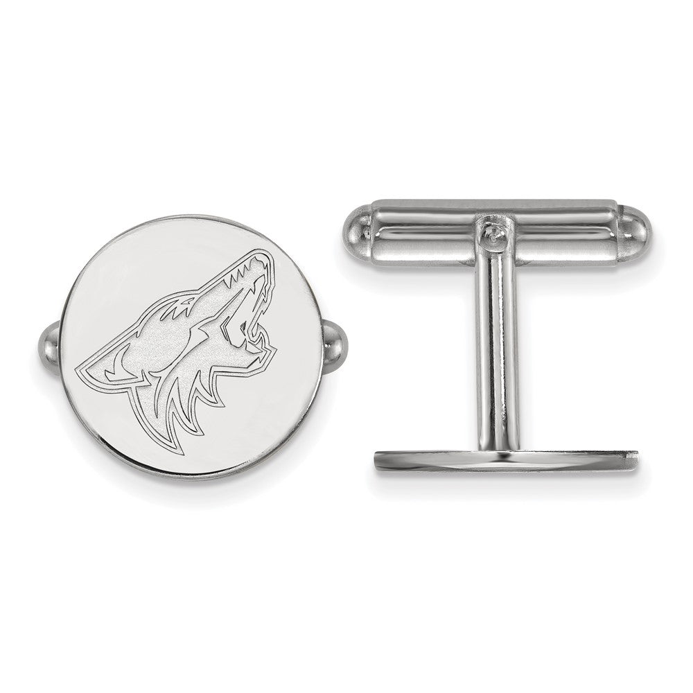 Sterling Silver NHL Arizona Coyotes Cuff Links, Item M10677 by The Black Bow Jewelry Co.