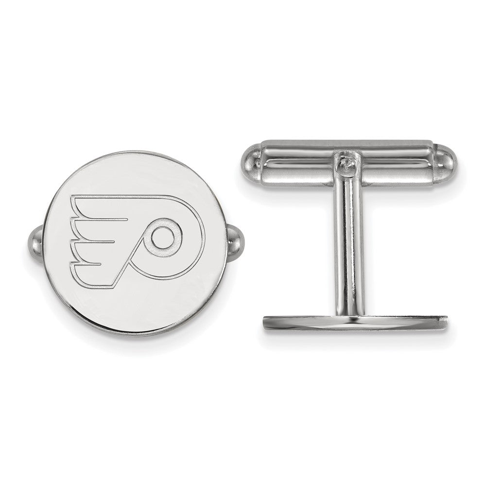 Sterling Silver NHL Philadelphia Flyers Cuff Links, Item M10680 by The Black Bow Jewelry Co.