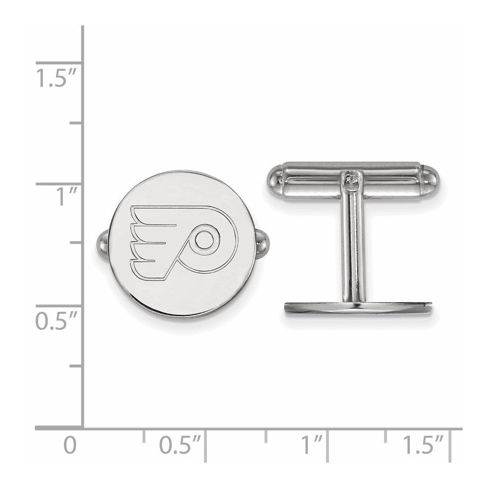 Alternate view of the Sterling Silver NHL Philadelphia Flyers Cuff Links by The Black Bow Jewelry Co.