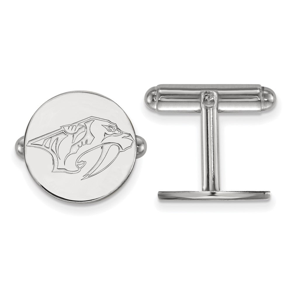 Sterling Silver NHL Nashville Predators Cuff Links, Item M10687 by The Black Bow Jewelry Co.