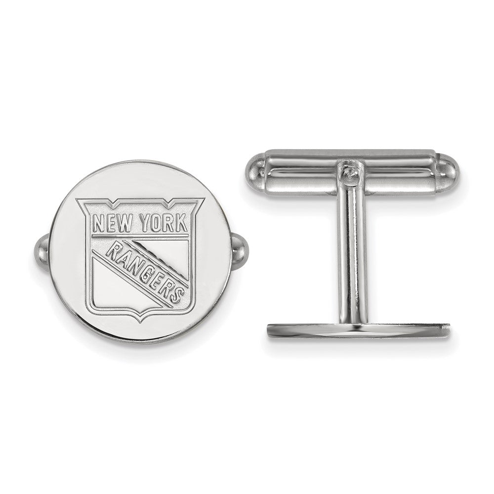 Sterling Silver NHL New York Rangers Cuff Links, Item M10689 by The Black Bow Jewelry Co.