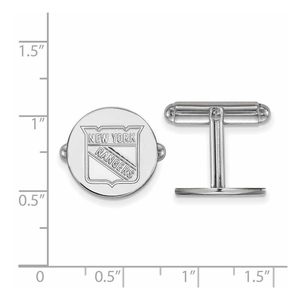 Alternate view of the Sterling Silver NHL New York Rangers Cuff Links by The Black Bow Jewelry Co.