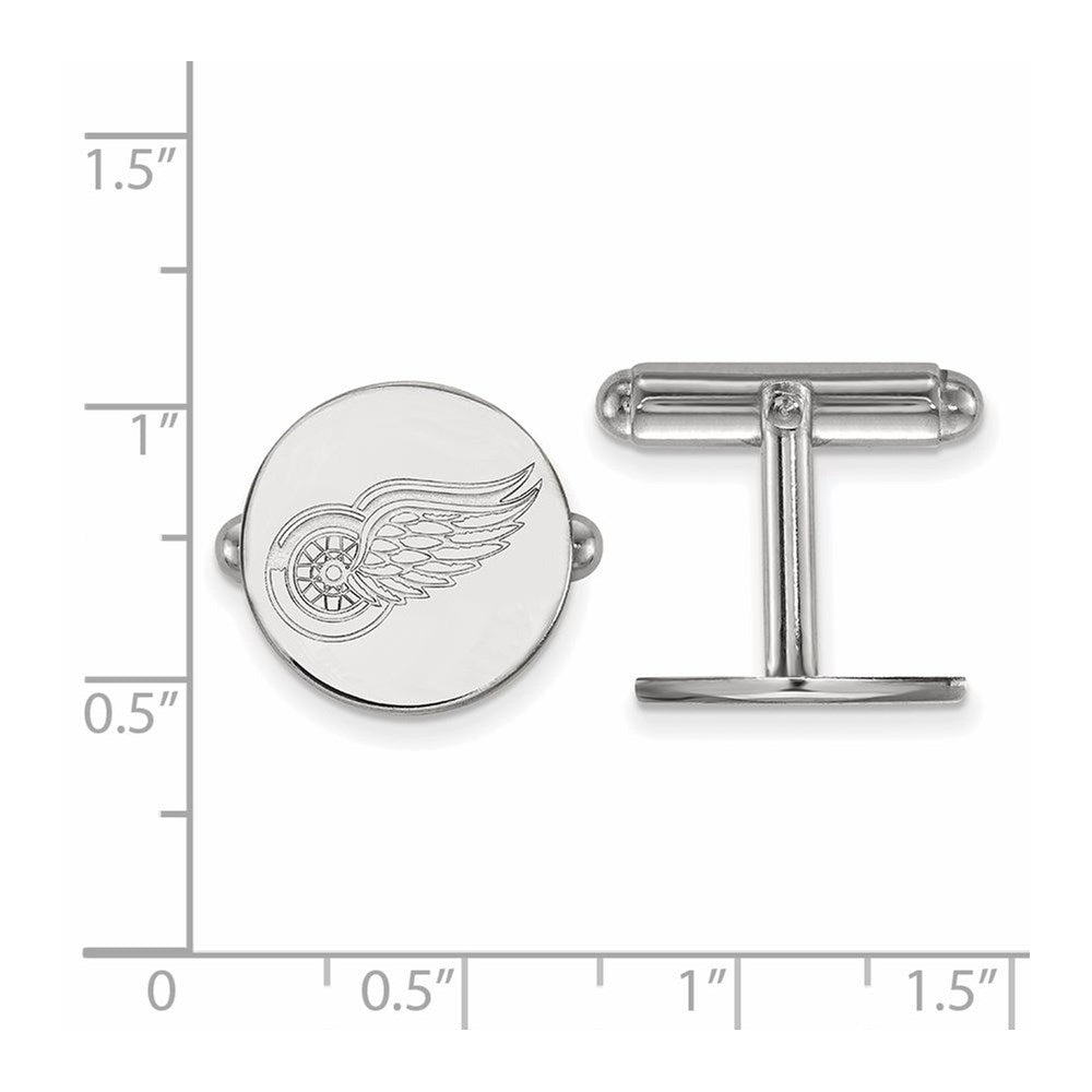 Alternate view of the Sterling Silver NHL Detroit Red Wings Cuff Links by The Black Bow Jewelry Co.