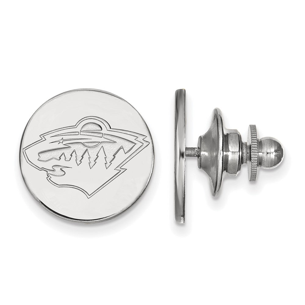 14k White Gold NHL Minnesota Wild Disc Lapel or Tie Pin, Item M10856 by The Black Bow Jewelry Co.