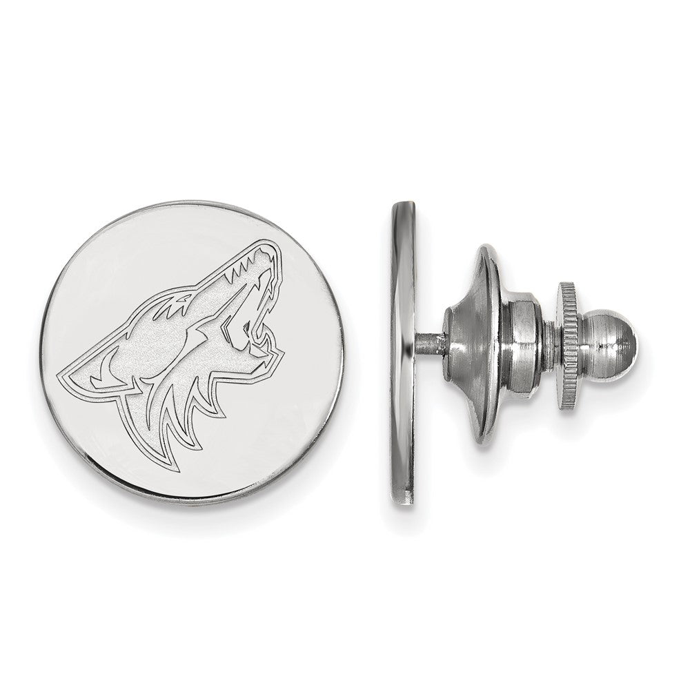 14k White Gold NHL Arizona Coyotes Disc Lapel or Tie Pin, Item M10859 by The Black Bow Jewelry Co.