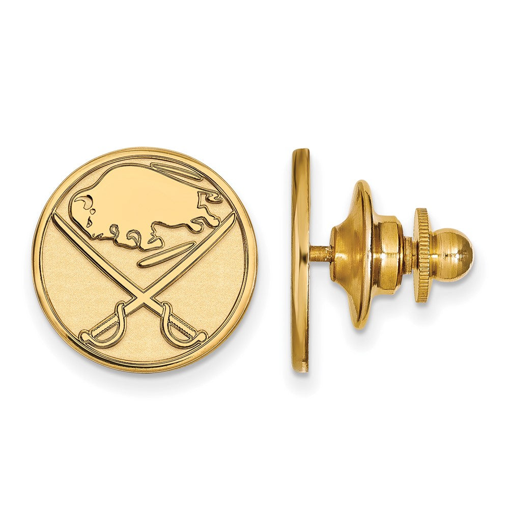 14k Yellow Gold NHL Buffalo Sabres Disc Lapel or Tie Pin, Item M10883 by The Black Bow Jewelry Co.