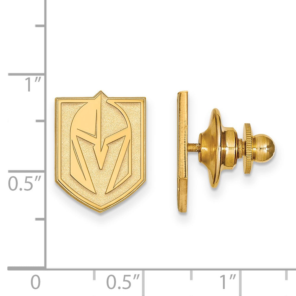 Alternate view of the SS 14k Yellow Gold Plated NHL Vegas Golden Knights Lapel or Tie Pin by The Black Bow Jewelry Co.