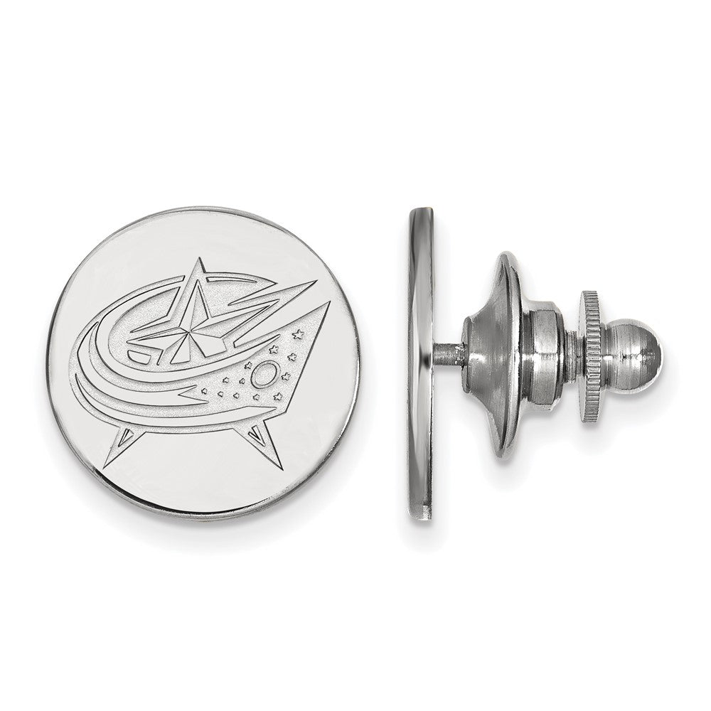 Sterling Silver NHL Columbus Blue Jackets Lapel/Tie Pin, Item M10926 by The Black Bow Jewelry Co.