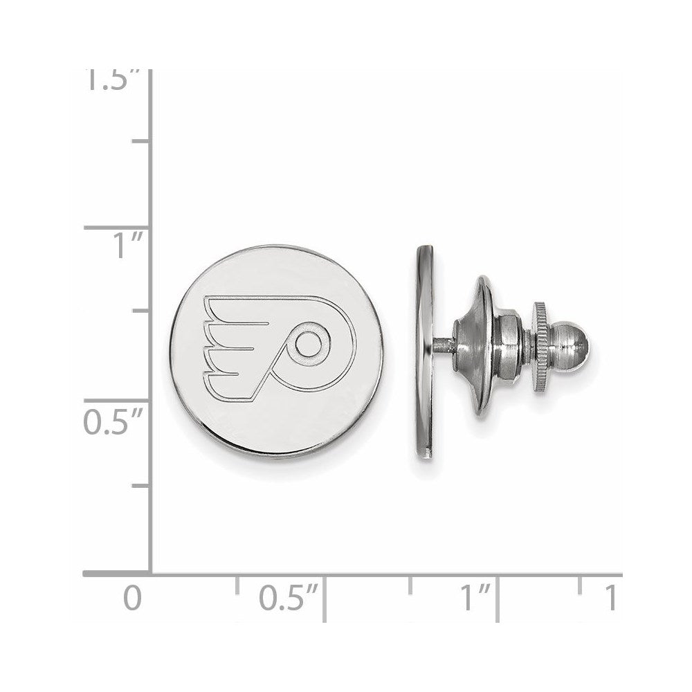 Alternate view of the Sterling Silver NHL Philadelphia Flyers Lapel / Tie Pin by The Black Bow Jewelry Co.