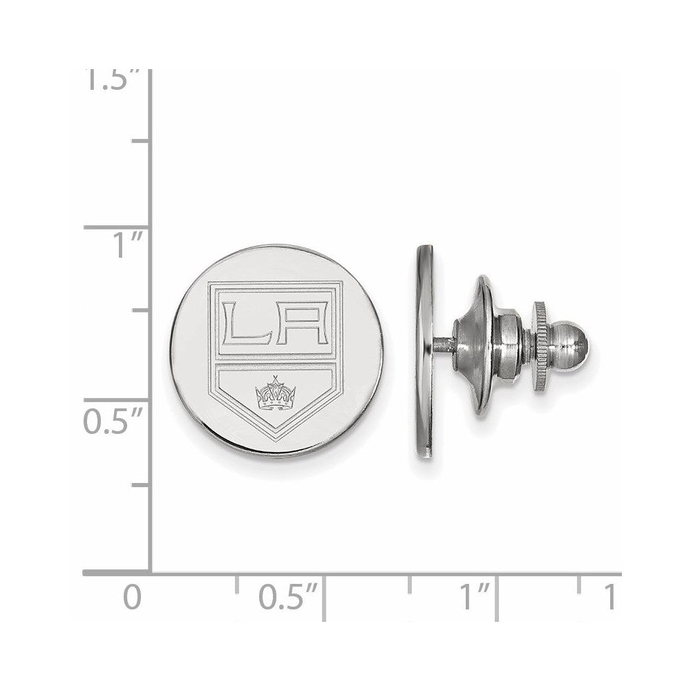 Alternate view of the Sterling Silver NHL Los Angeles Kings Lapel or Tie Pin by The Black Bow Jewelry Co.