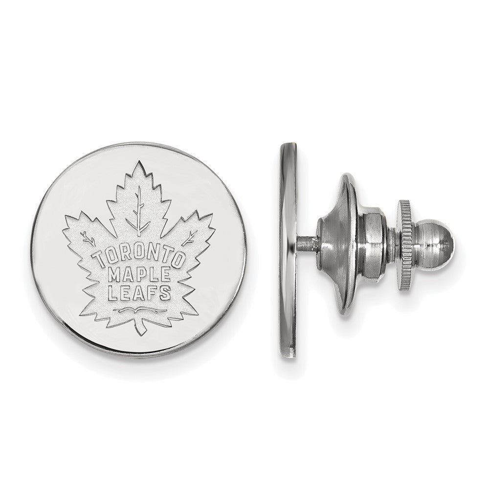Sterling Silver NHL Toronto Maple Leafs Lapel / Tie Pin, Item M10943 by The Black Bow Jewelry Co.