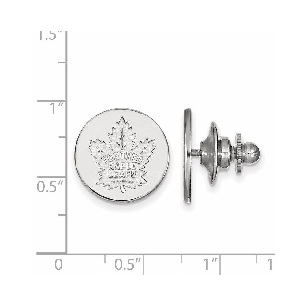 Alternate view of the Sterling Silver NHL Toronto Maple Leafs Lapel / Tie Pin by The Black Bow Jewelry Co.