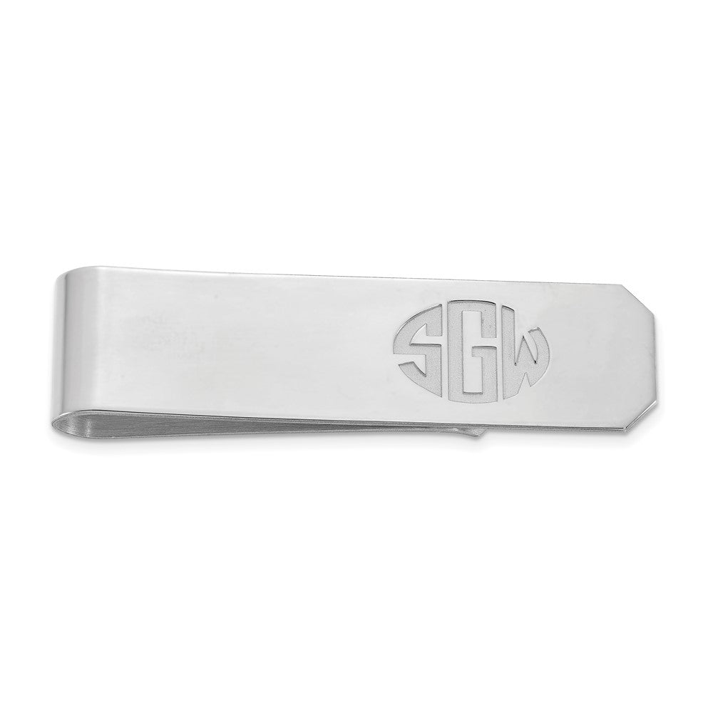 Personalized Recessed Monogram Fold Over Money Clip, 13 x 54mm, Item M11236 by The Black Bow Jewelry Co.