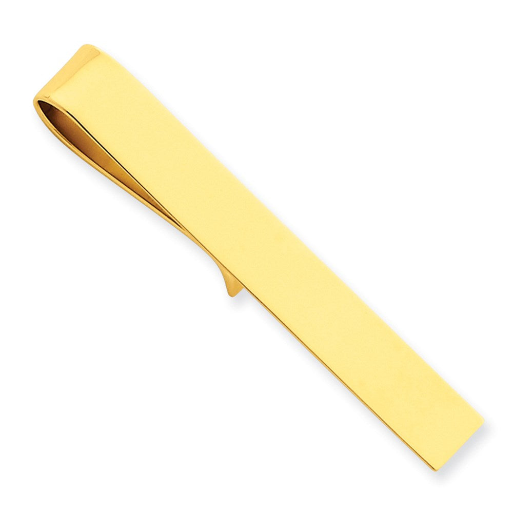 14K Yellow Gold Polished Tie Bar, 6.5 x 50mm, Item M11302-6 by The Black Bow Jewelry Co.