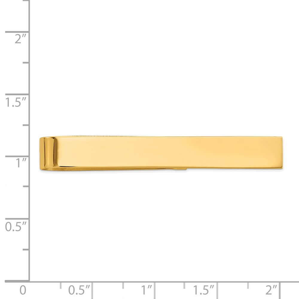 Alternate view of the 14K Yellow Gold Polished Tie Bar, 6.5 x 50mm by The Black Bow Jewelry Co.