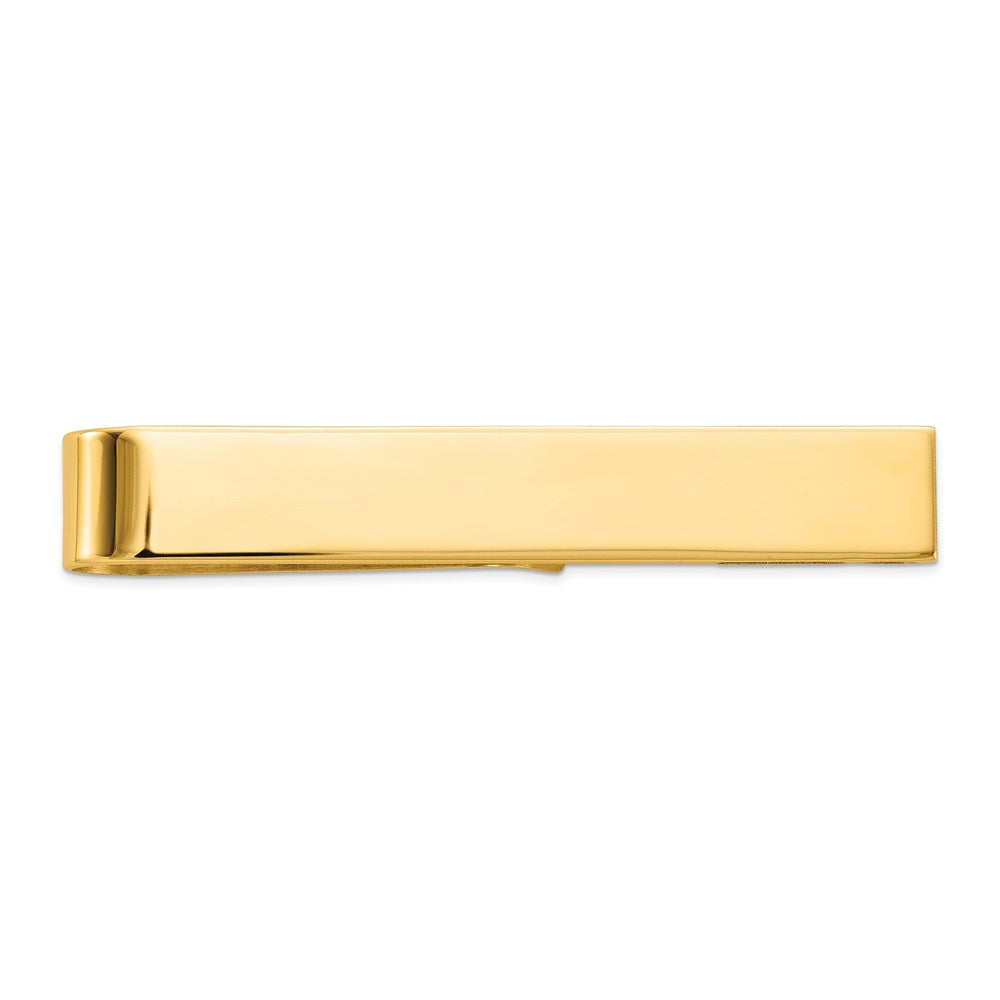 14K Yellow Gold Polished Tie Bar, 50mm, Item M11302 by The Black Bow Jewelry Co.