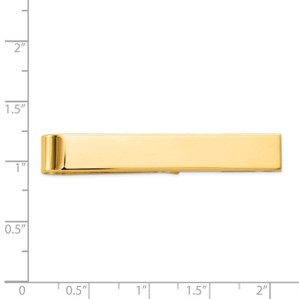 Alternate view of the 14K Yellow Gold Polished Tie Bar, 8 x 50mm by The Black Bow Jewelry Co.
