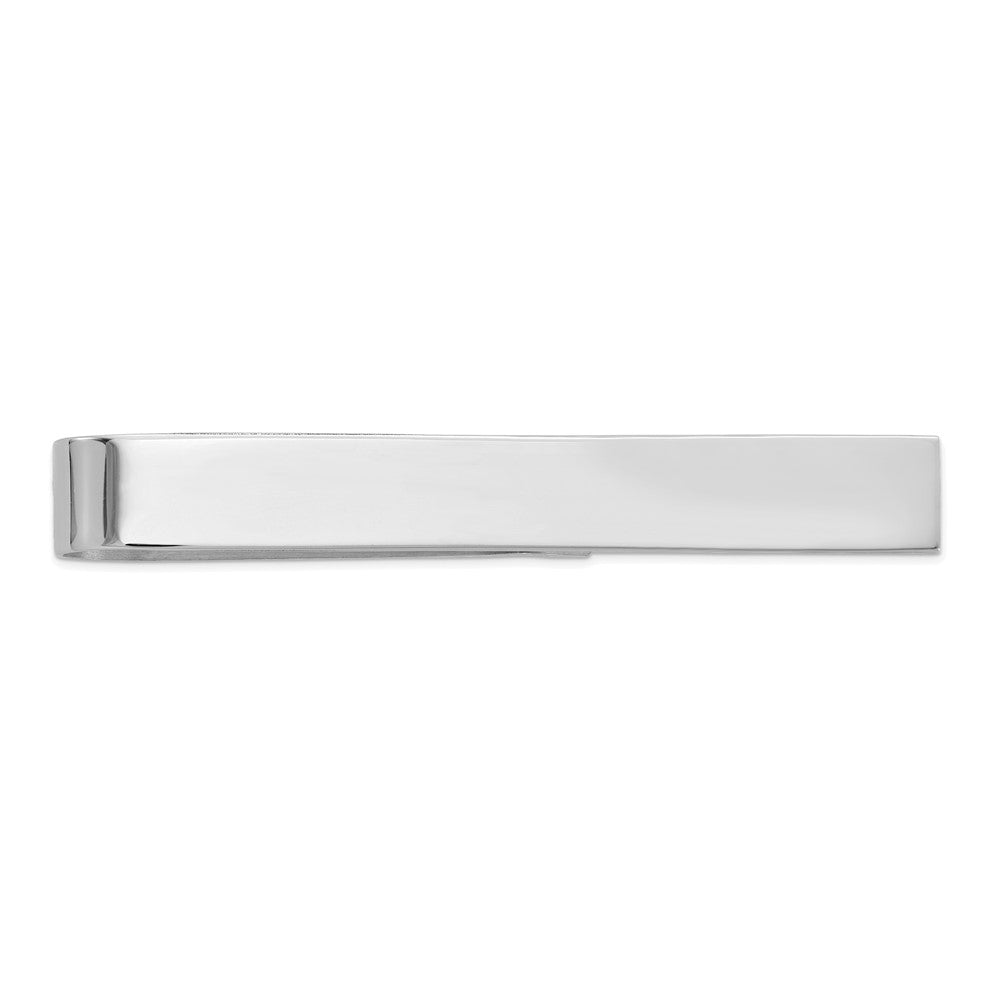 14K White Gold Polished Tie Bar, 6.5 x 50mm, Item M11303-6 by The Black Bow Jewelry Co.