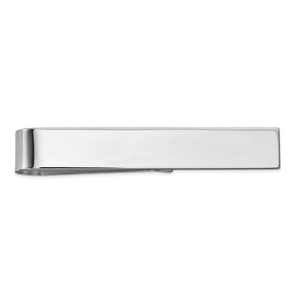 14K White Gold Polished Tie Bar, 50mm, Item M11303 by The Black Bow Jewelry Co.