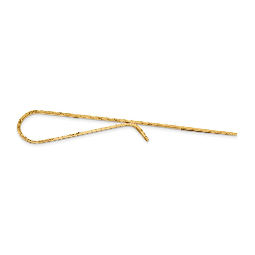 Alternate view of the 14K Yellow Gold Textured Tie Bar, 8 x 50mm by The Black Bow Jewelry Co.